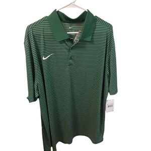 Nike Dri-Fit Men's Green Striped Polo Shirt - 2XL - NWT